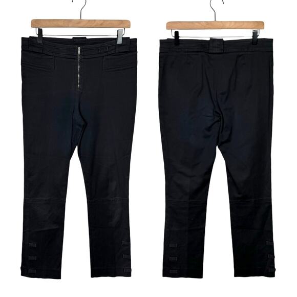 Yves Saint Laurent Pants - Yves Saint Laurent YVS Black Chino Exposed Zipper Sim Straight Cropped Pants